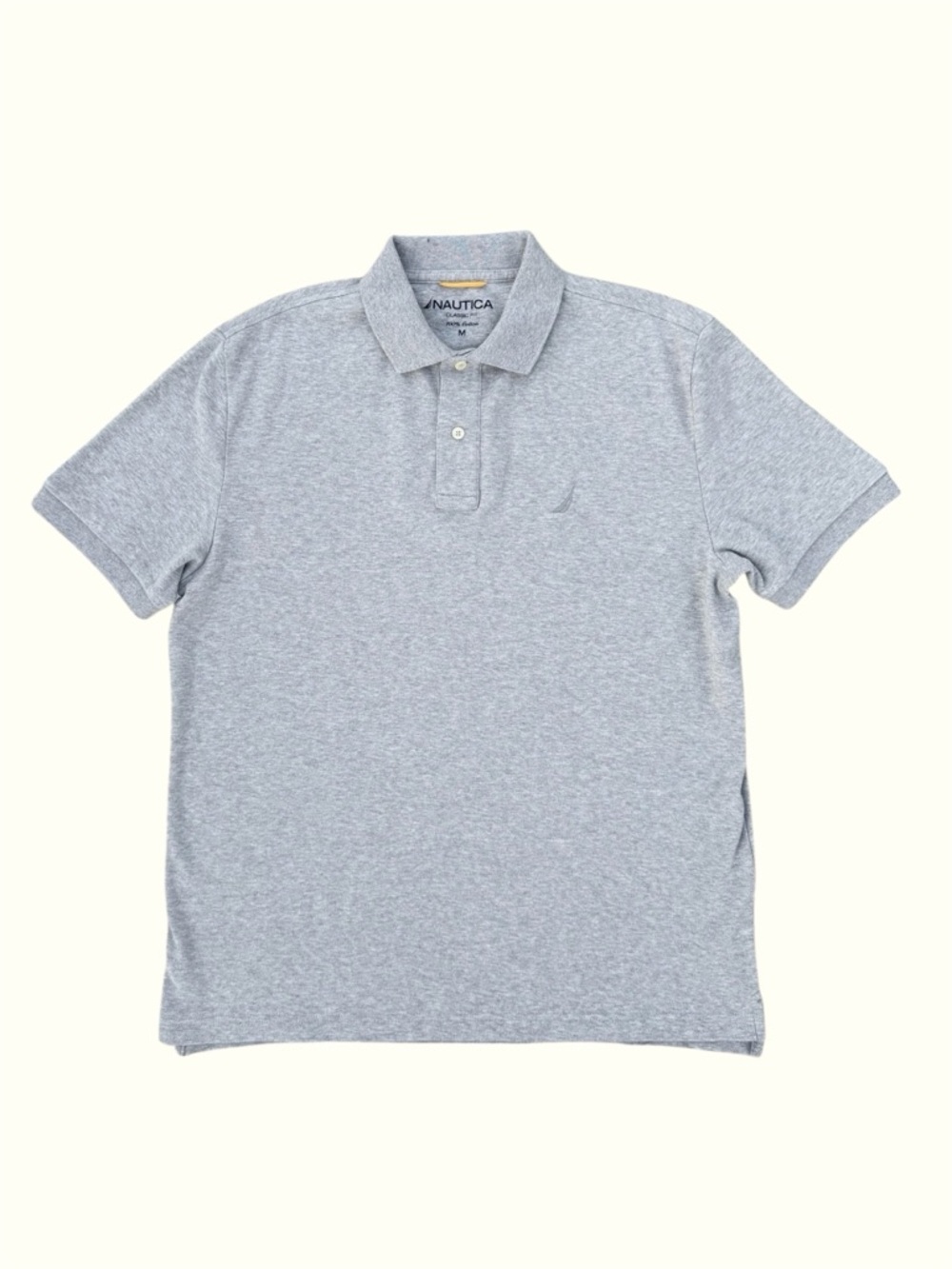 Nautica Heather Gray Classic Fit Short Sleeve Cotton Polo Shirt ~ Men’s M